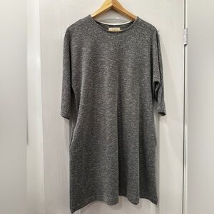 Gray Women’s A-line Swing Dress with Pockets